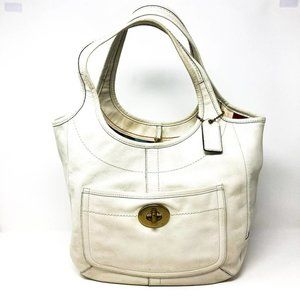 Coach Ergo Legacy White Leather Hobo Tote Shoulder Bag